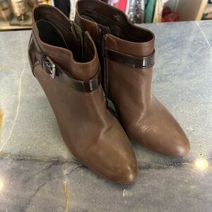 Ralph Lauren Brown Ankle Boots with Side Buckle